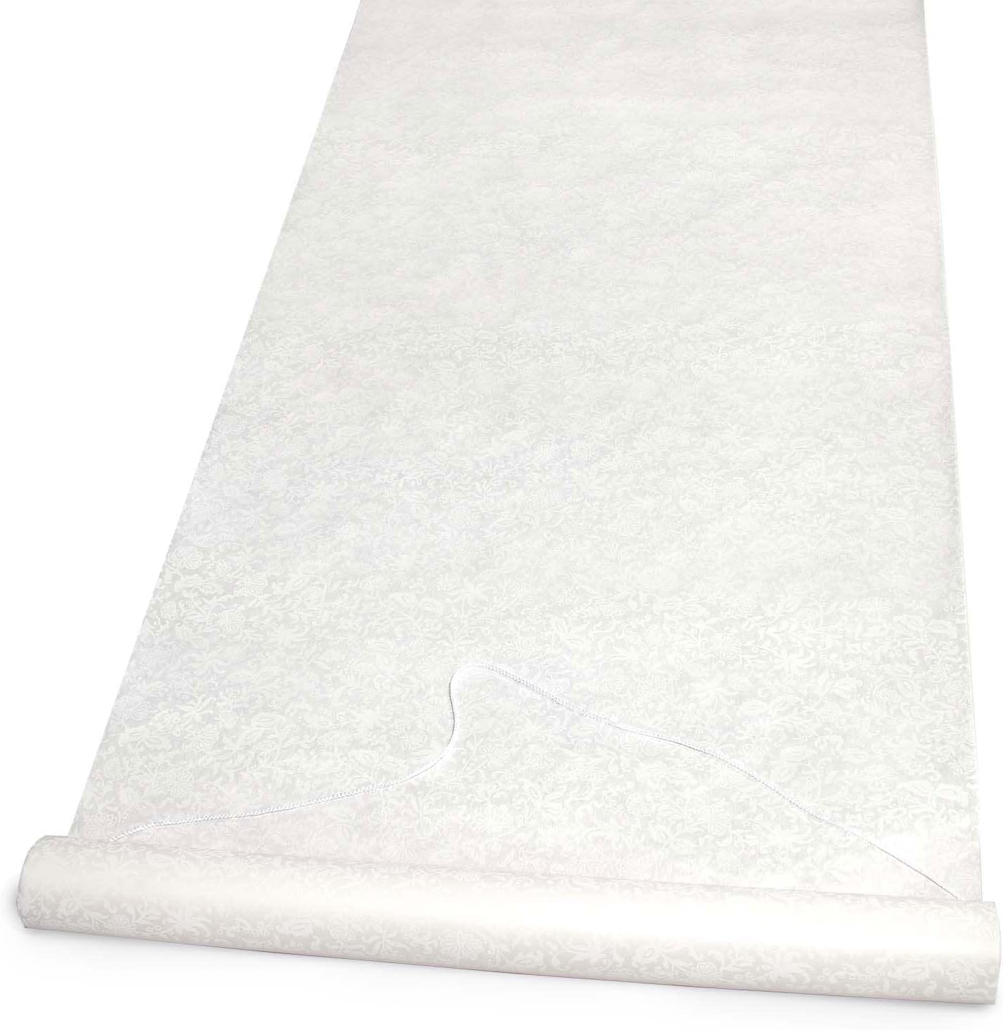 Hortense B Hewitt Ivory Floral Aisle Runner 100 Feet