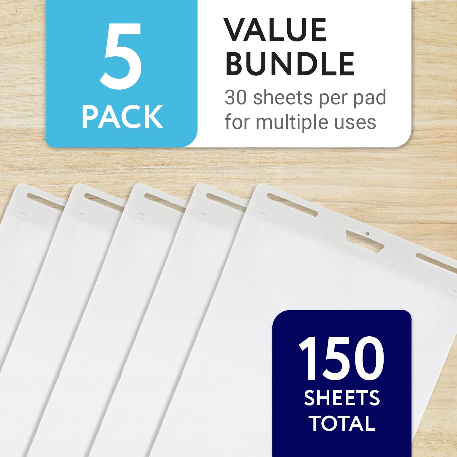 IMPRESA Large Sticky Easel Pads 5-Pack 25x30in White