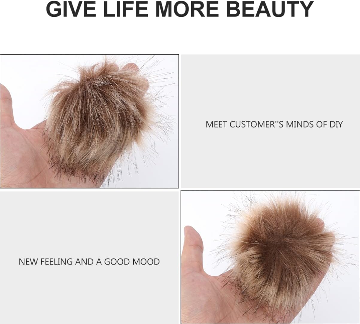 Fluffy Raccoon Faux Fur Ball Hat Decor