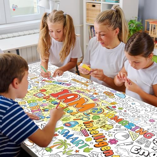 Positive Affirmations Coloring Poster for Kids