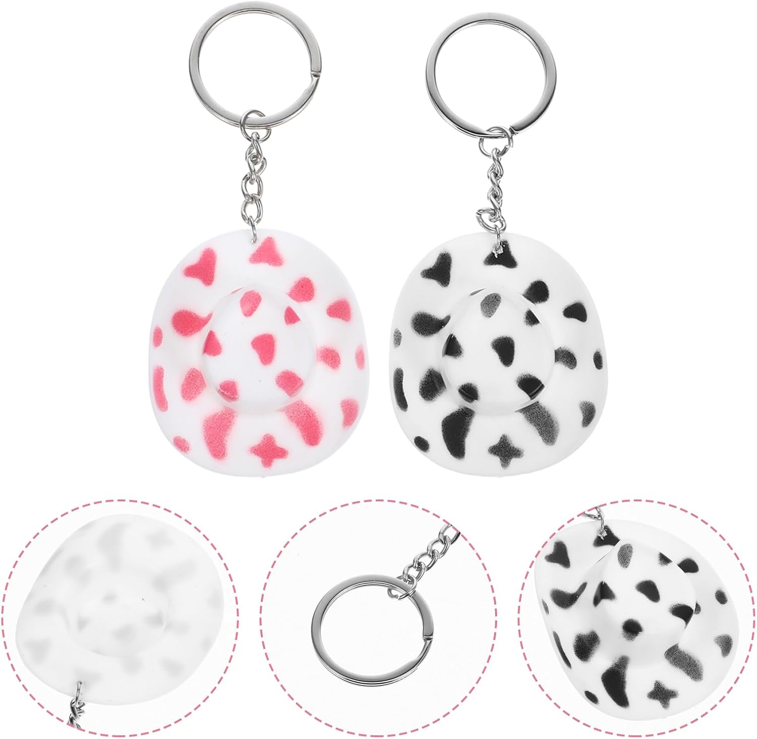 LUOZZY 4 Pcs Vintage Cowboy Hat Keychain Set