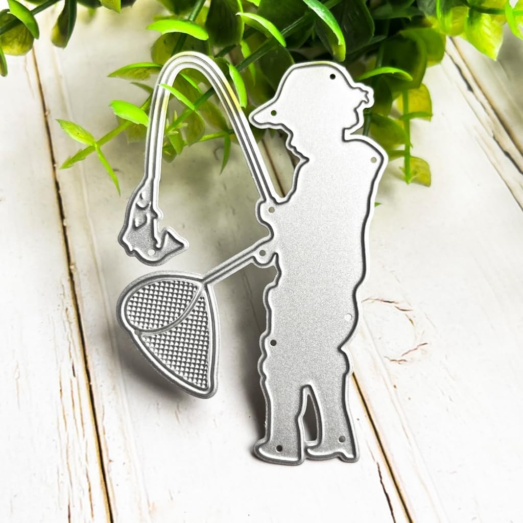 Fishing Men Metal Die Cutting Tool for Scrapbooking and Card Embossing