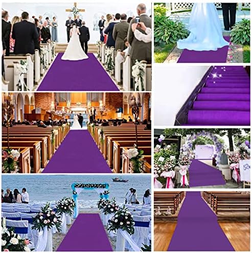 Purple Carpet Runners 2mm Wedding Aisle Runner Mat for Non-Slip Events