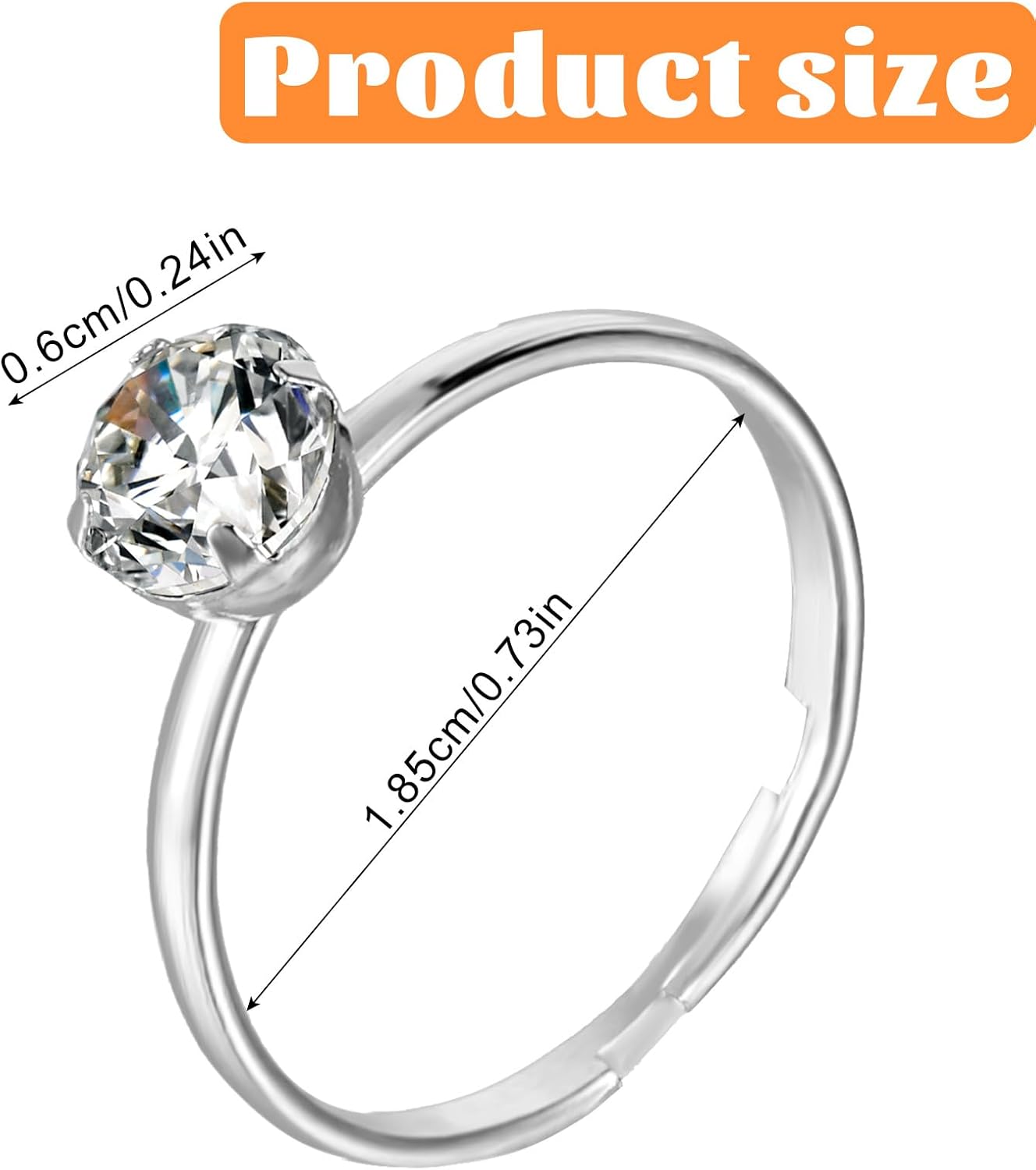 36 Packs Fake Diamond Rings for Bridal Shower Decorations