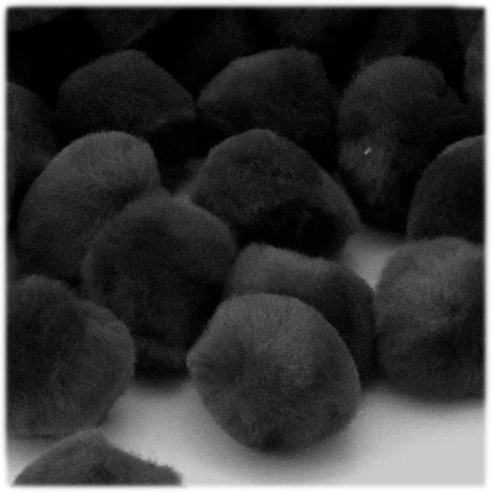 The Crafts Outlet 1000 Piece Black Acrylic Pom Poms 51mm Round