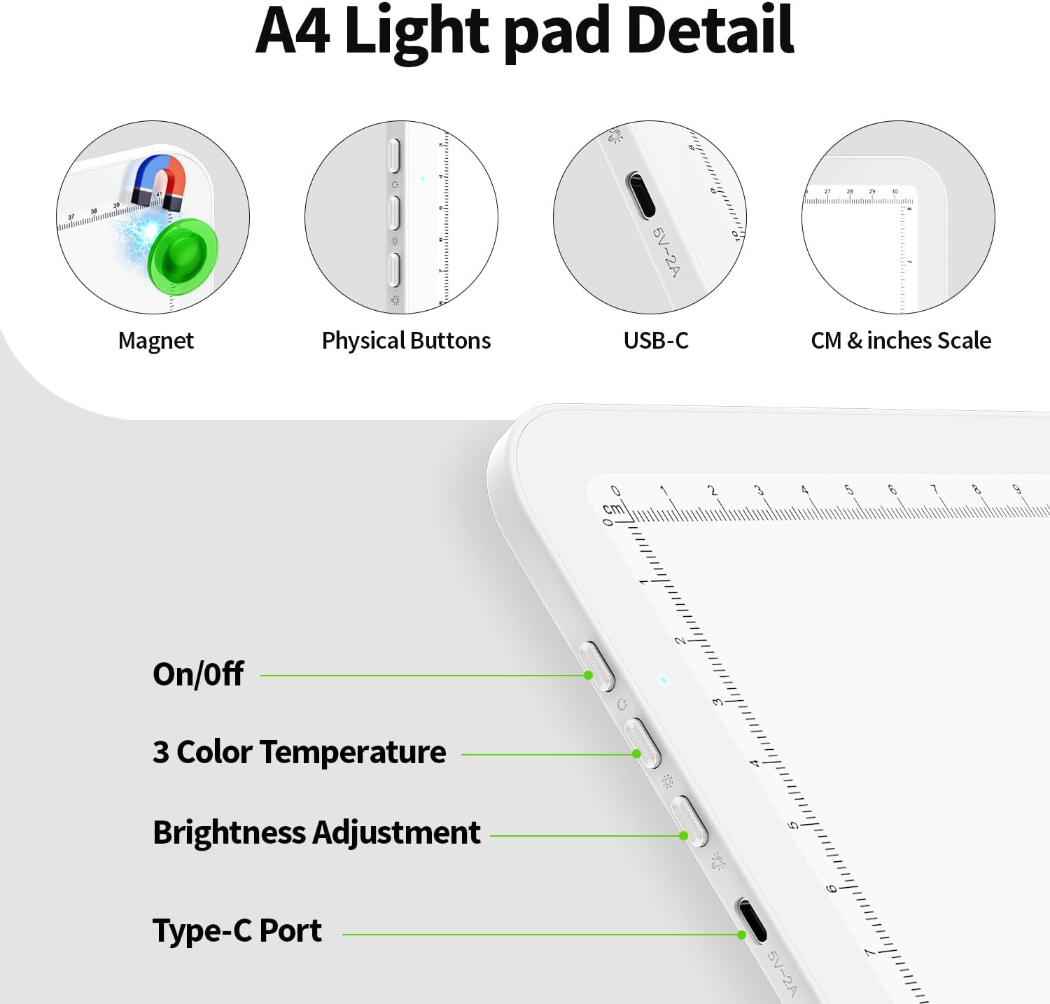 Zocelight A4 Light Pad with Bag 9000Lux Rechargeable