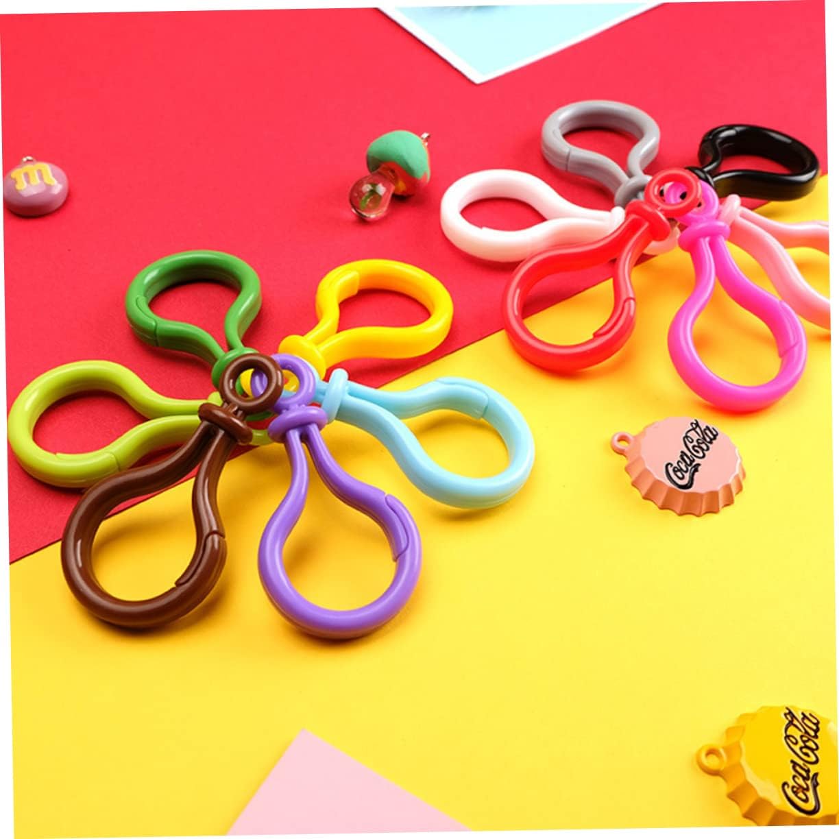 100pcs Acrylic Keyring Hooks Belt Clips for Backpack Pendant Party Favor