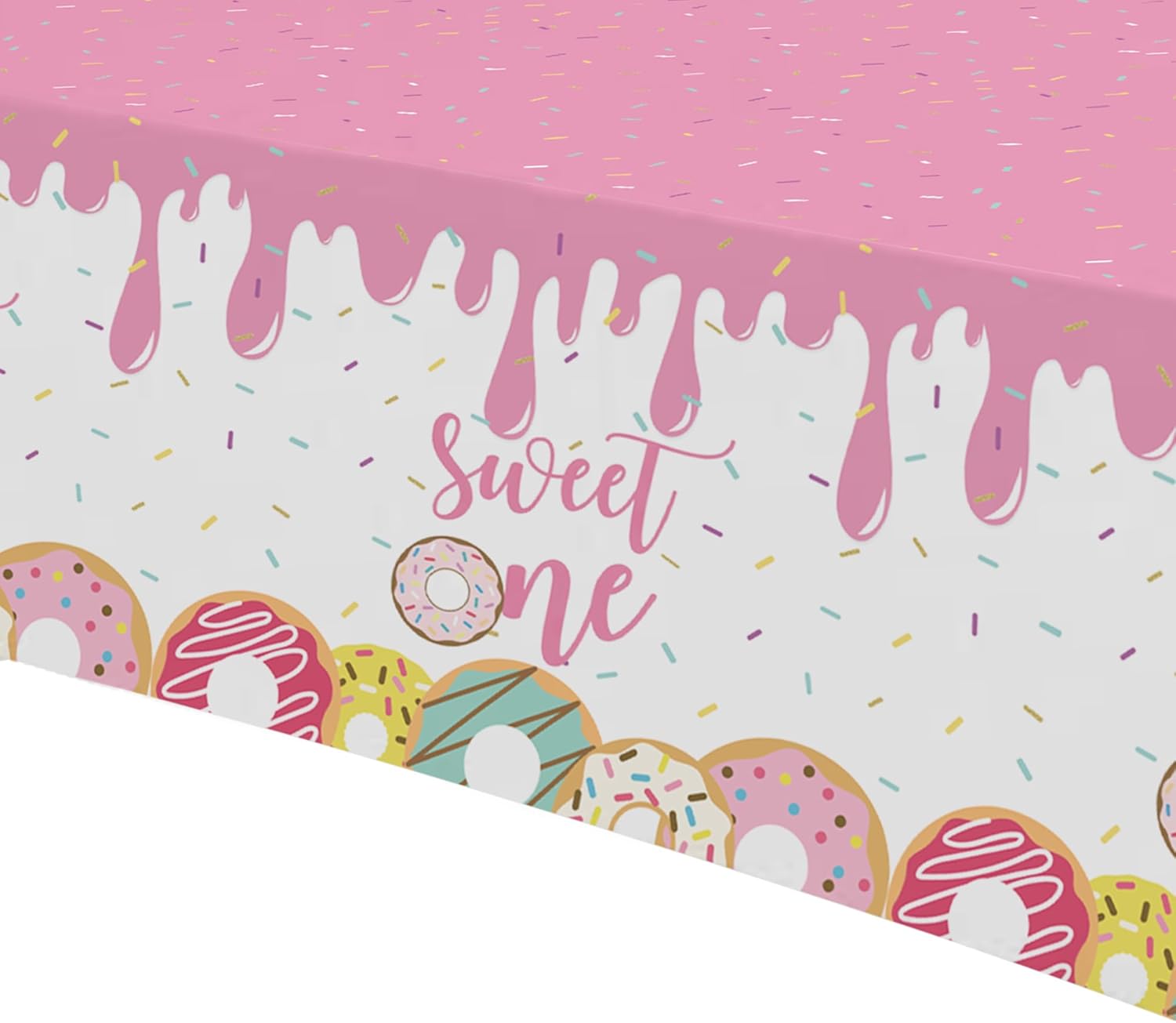 Xigejob Donut Party Tablecloth Decorations - 3 Pack