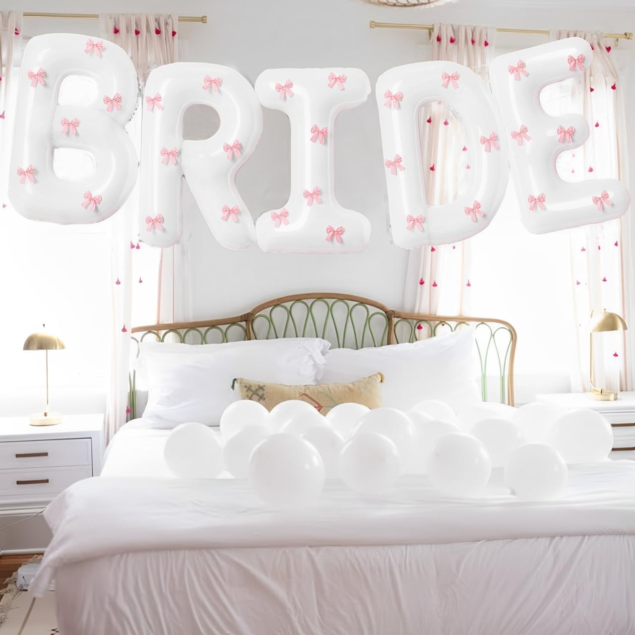 40 Inch Bride Balloon with Pink Bows Wedding Decor