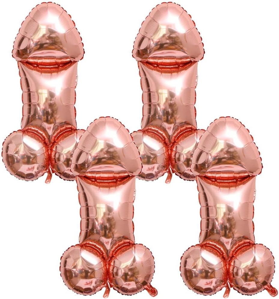 4 Pcs Bachelorette Balloons Funny Party Favors Decorations for Bridal Shower and Engagement