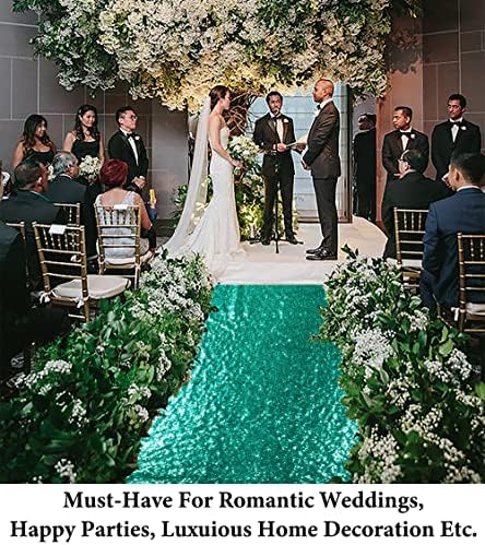 DUOBAO Green Sequin Aisle Runner Wedding Decor