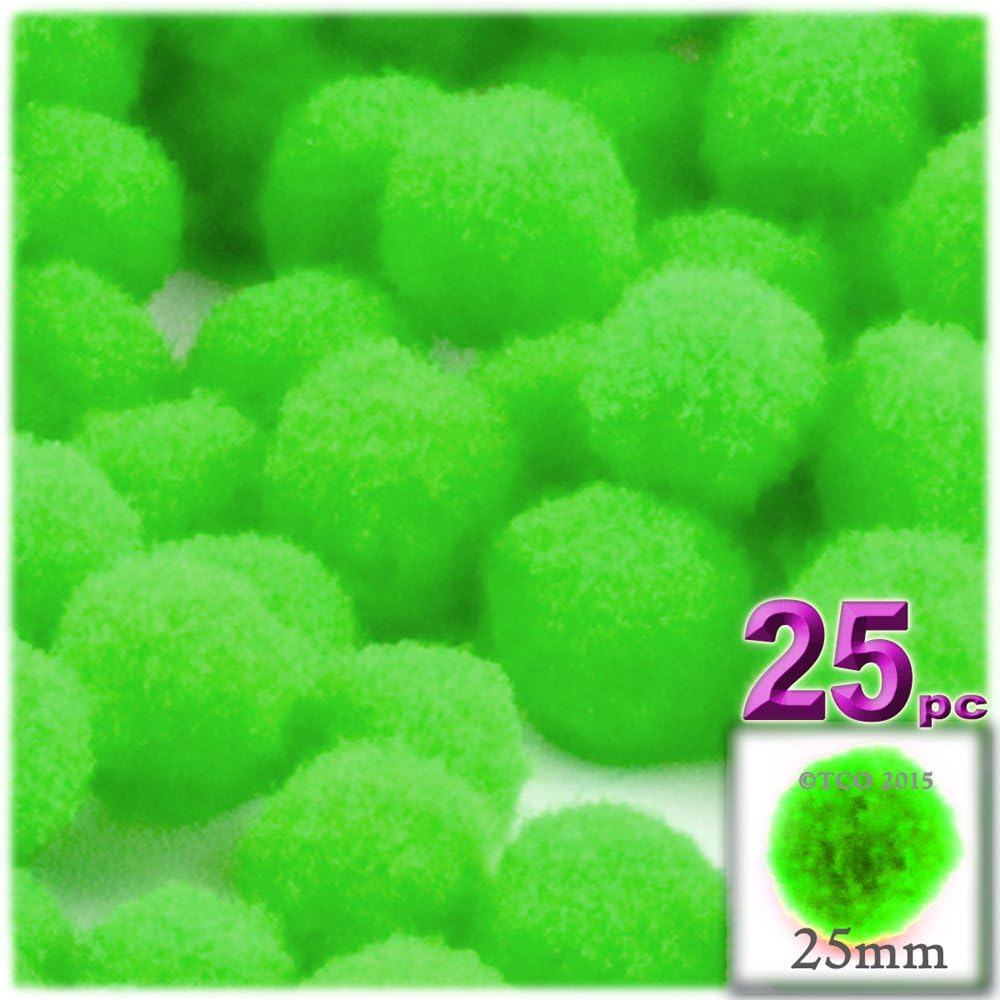 The Crafts Outlet 25-Piece Pink Pom Poms