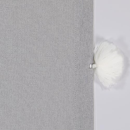 Mercantile Grey Light Filtering Curtain with Pom Poms 50x108