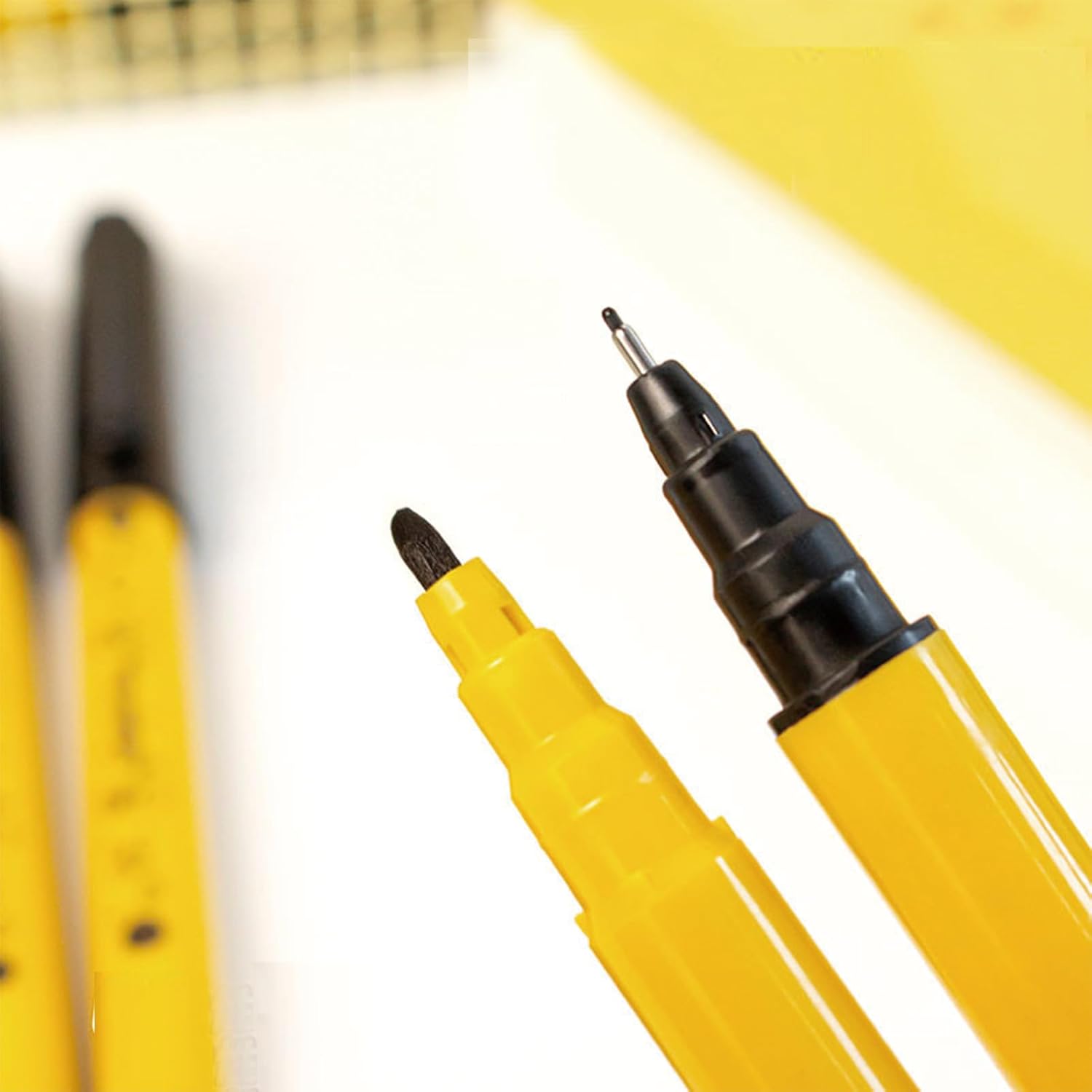 5 Pcs Cute Duck Black Drawing Pens Dual Tip Art Pens
