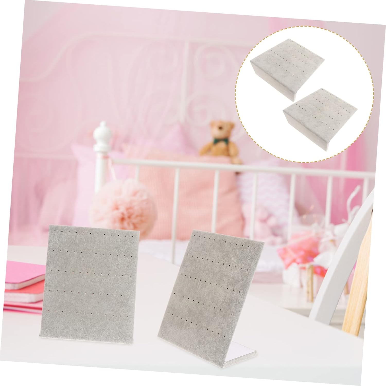 BESPORTBLE 2pcs Jewelry Display Stand Earring Organizers Velvet Suede