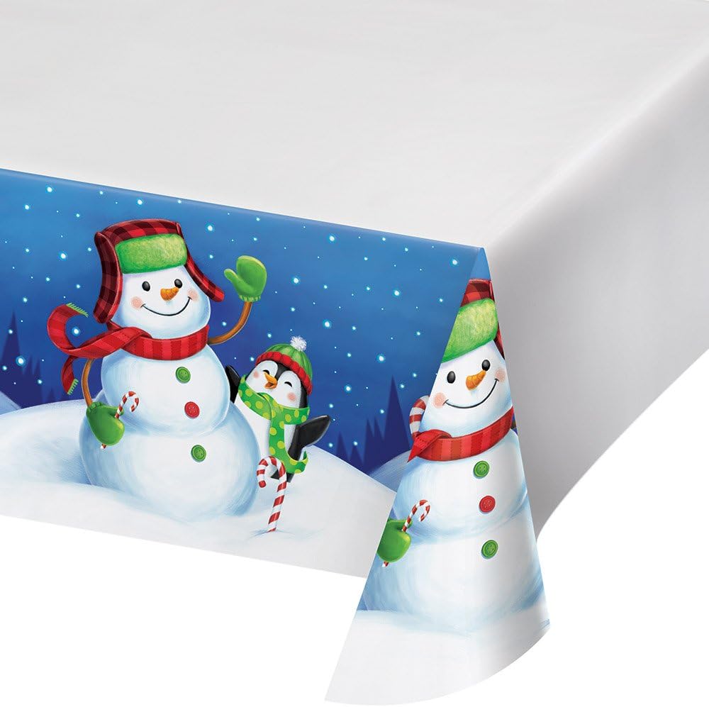 Creative Converting Winter Fun Border Print Plastic Table Cover