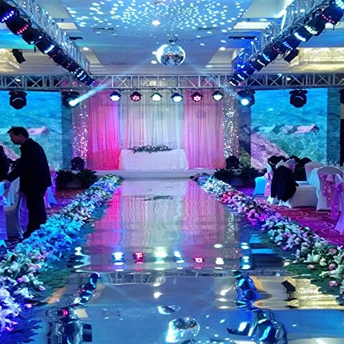 ANMINY 33x328ft Double Sided Reflective Aisle Runner Rug Silver