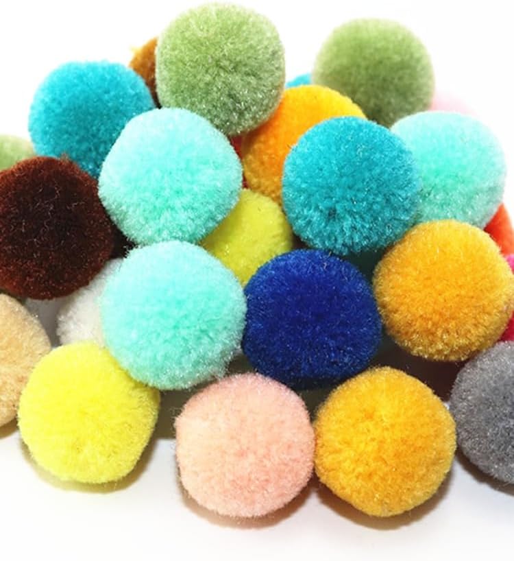 50Pcs Pack 15mm Pompom Balls for DIY Crafts Wedding Sewing