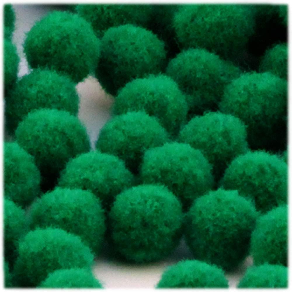 The Crafts Outlet 50-Piece Acrylic Pom Poms Emerald Green