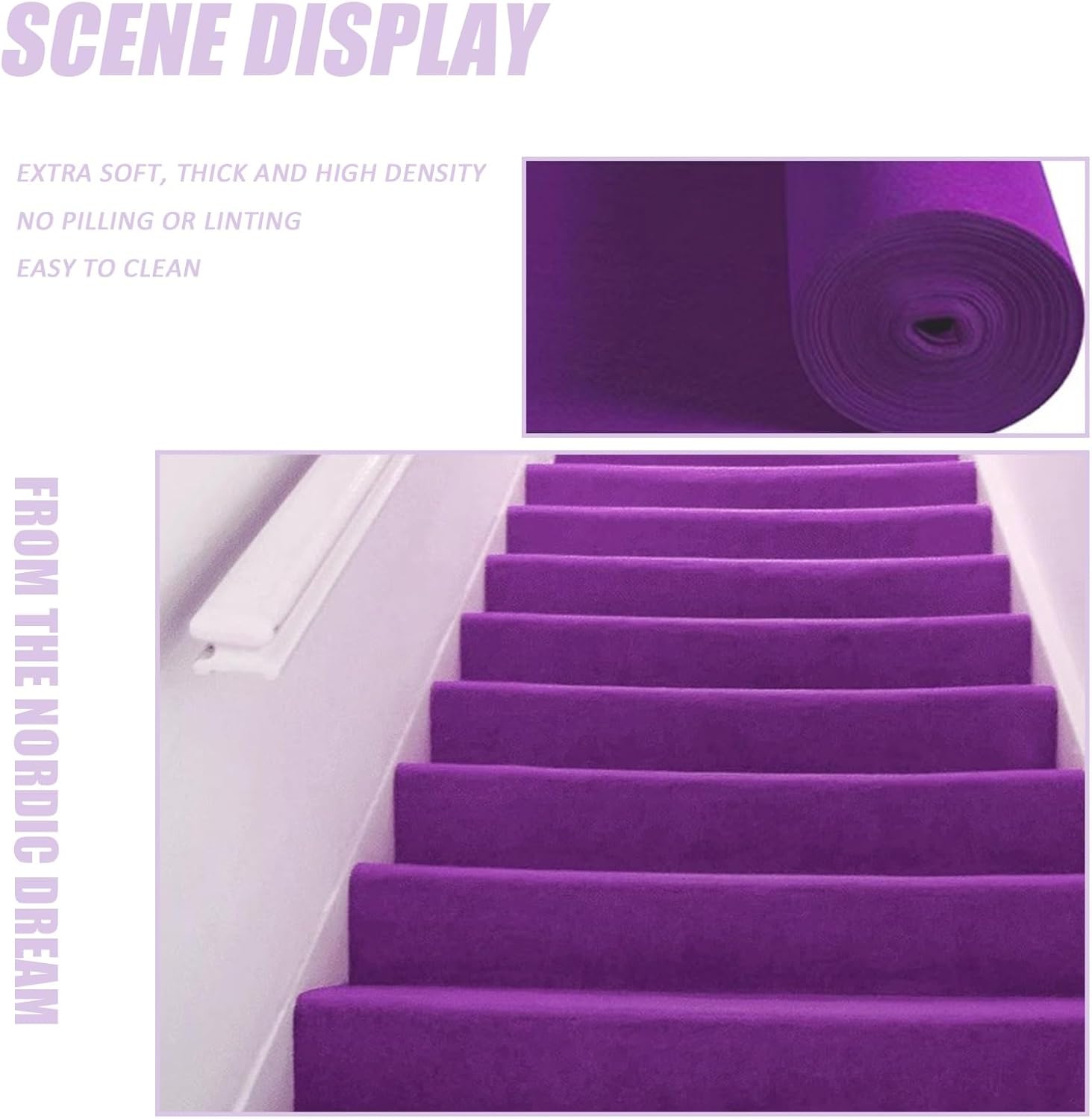Purple Aisle Carpet Runner for Wedding Events 15x30m
