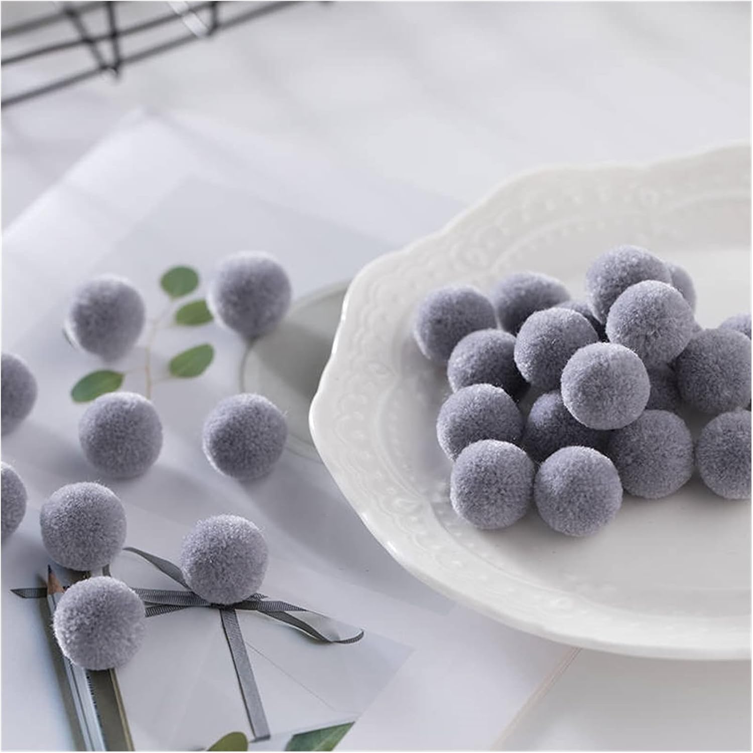 HANRUO Multi Size Pompones Fluffy Plush Decor