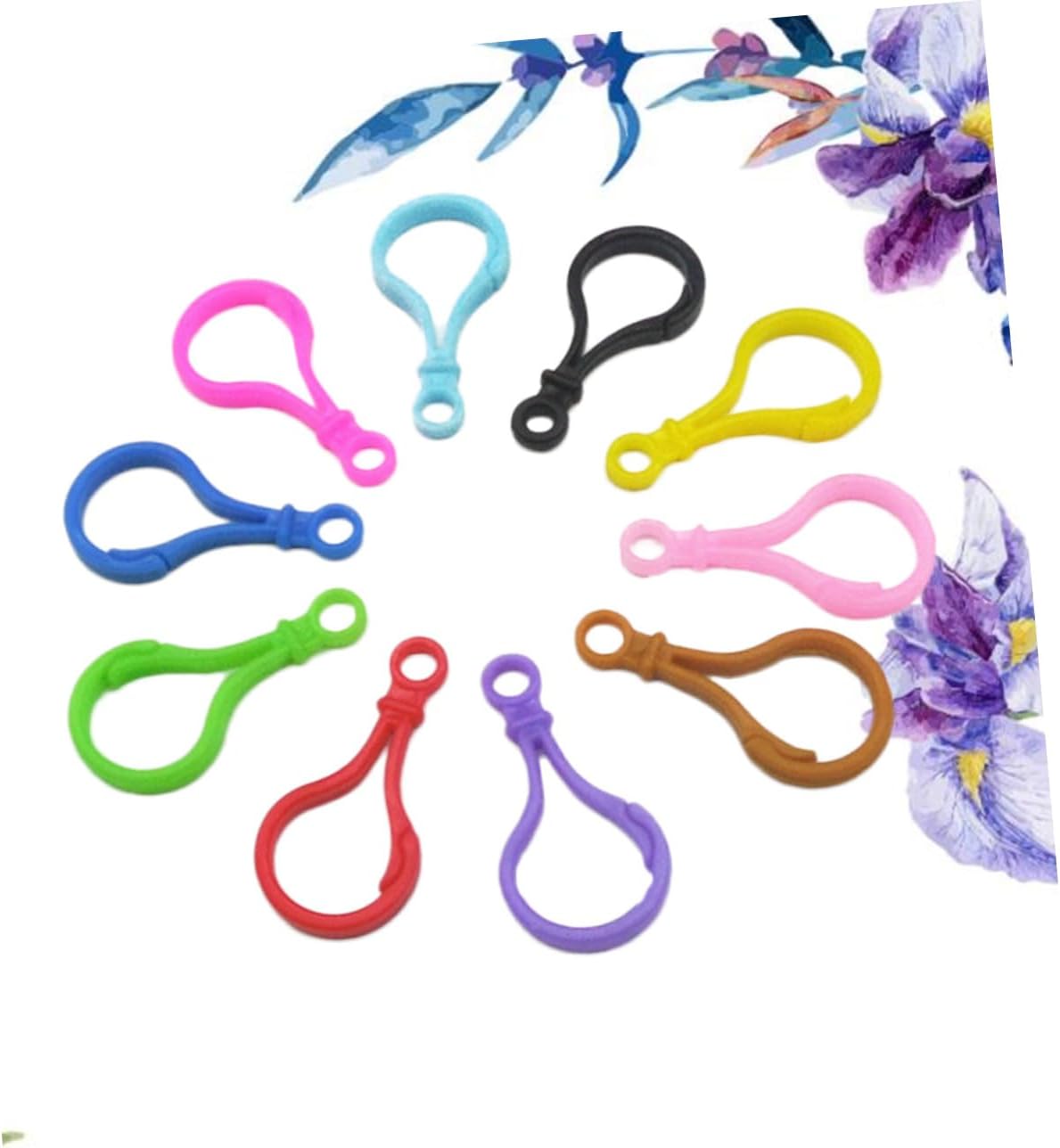 100pcs Acrylic Keyring Hooks Belt Clips for Backpack Pendant Party Favor