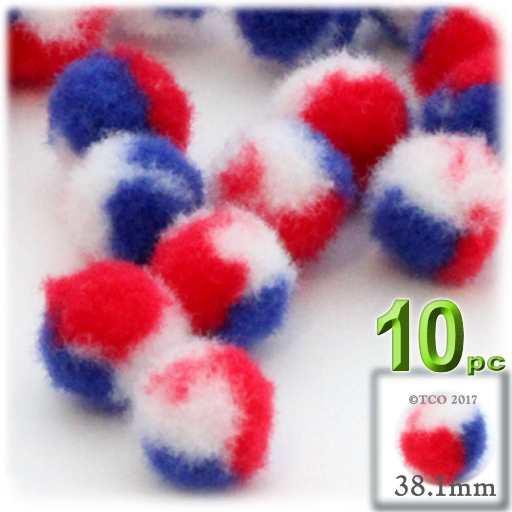 The Crafts Outlet 10-Piece Multi Purpose Pom Poms Acrylic Turquoise Blue