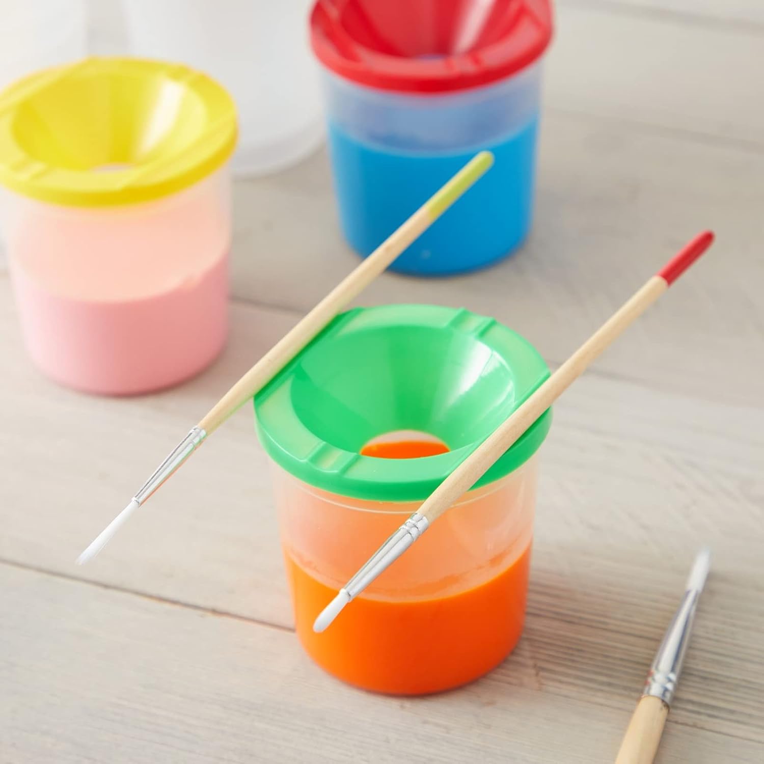 Juvale 12 Pack Spill Proof Paint Cups With Lids for Kids