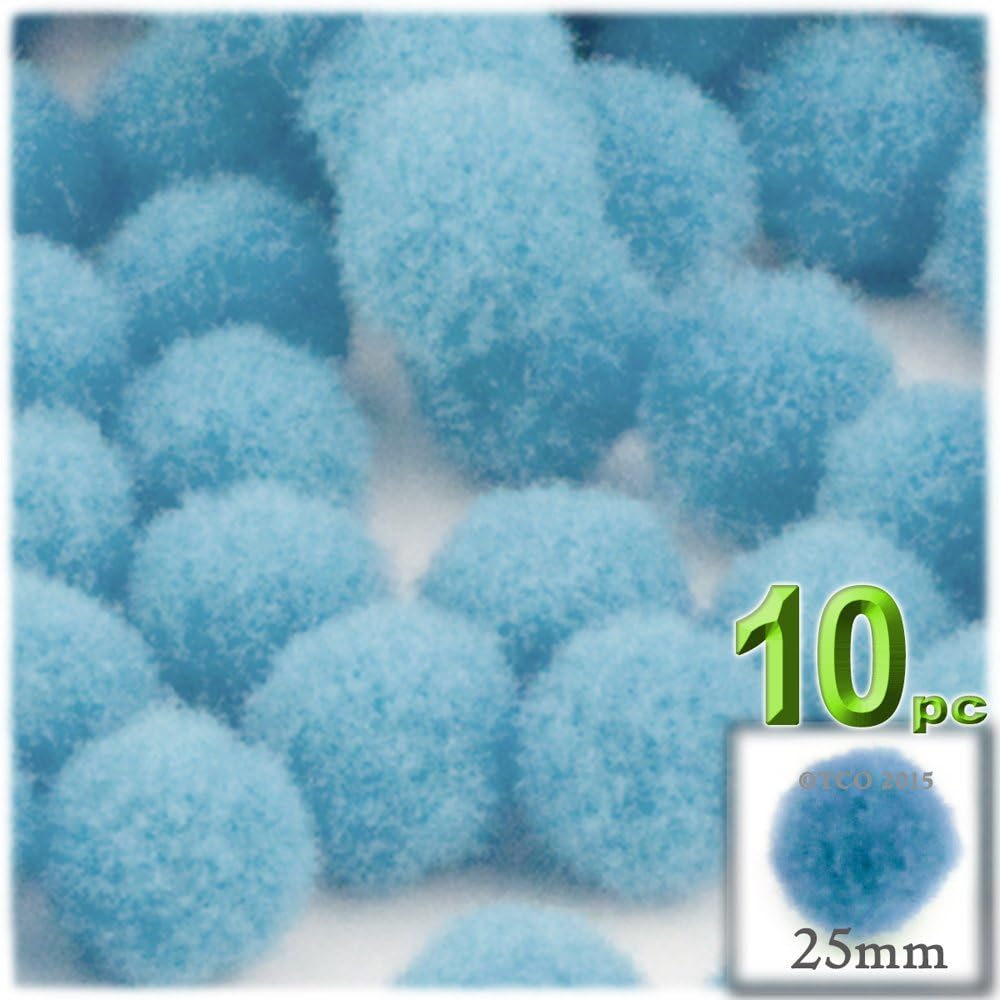 The Crafts Outlet 10-Piece Turquoise Blue Pom Poms