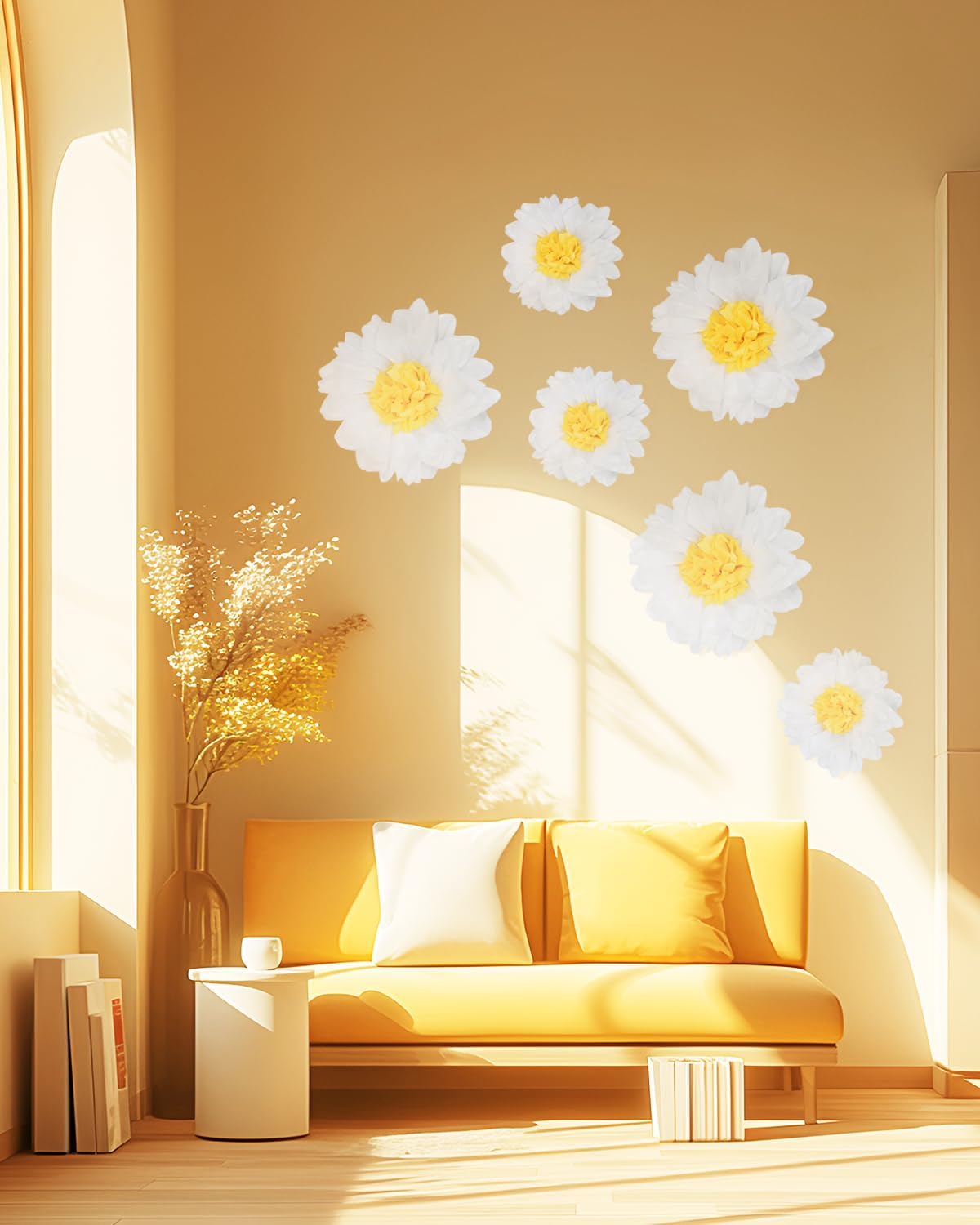 Penta Angel Daisy Tissue Paper Flowers Pom Poms 6Pcs