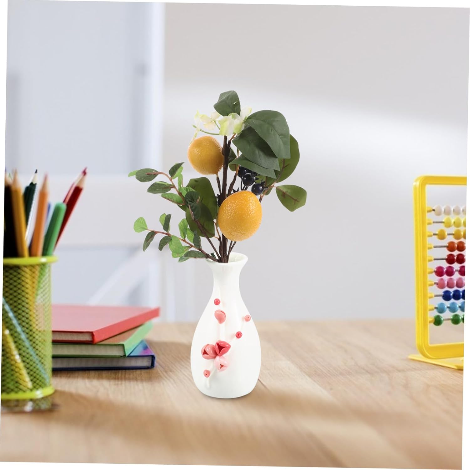 VALICLUD Artificial Lemon and Blueberry Floral Arrangement