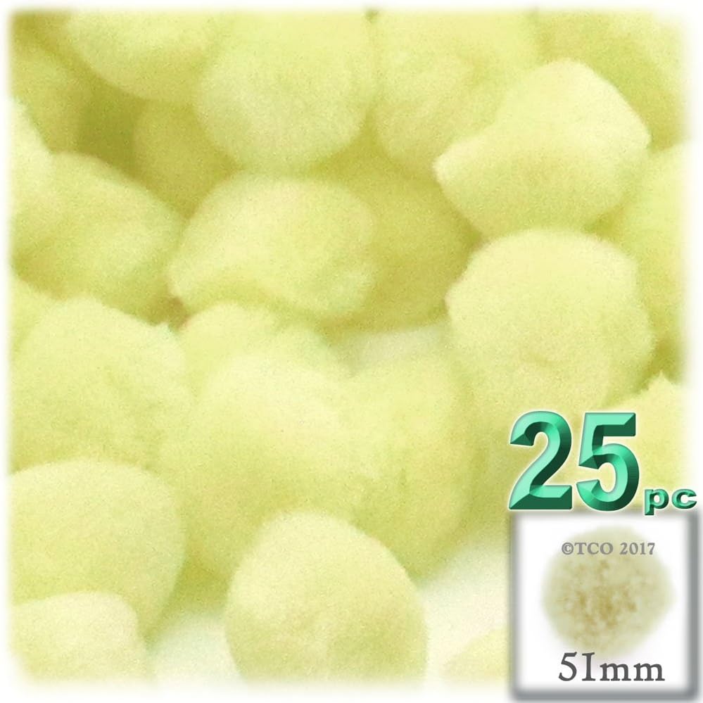 The Crafts Outlet 25-Piece Lavender Light Purple Pom Poms Acrylic 51mm Round