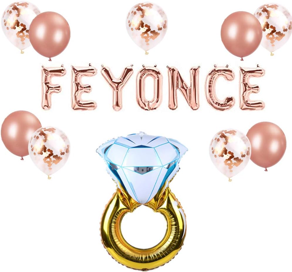 LaVenty Set of 12 Rose Gold Balloons for Bachelorette Party Decor