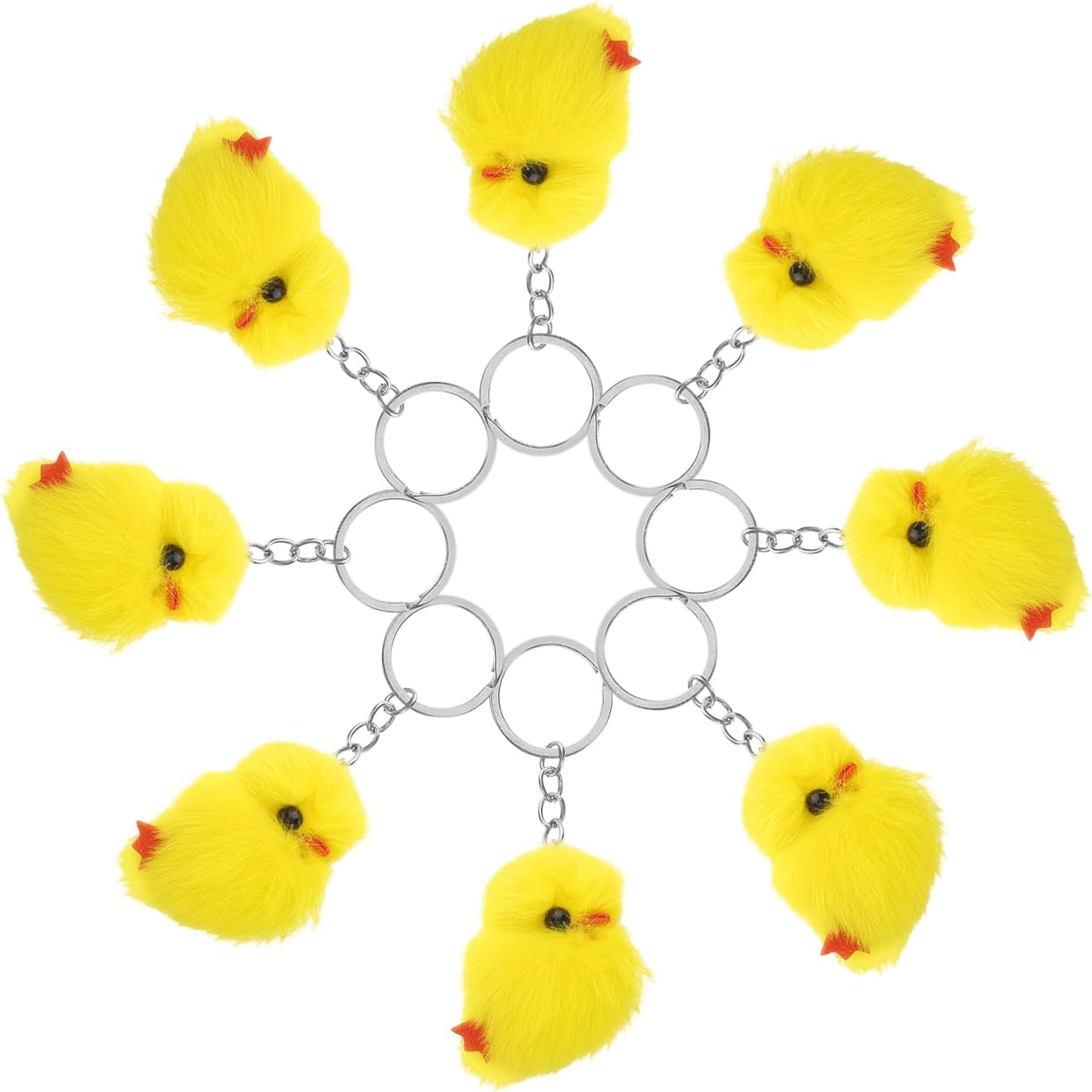 LUOZZY 16 Pcs Mini Yellow Chick Plush Keychain
