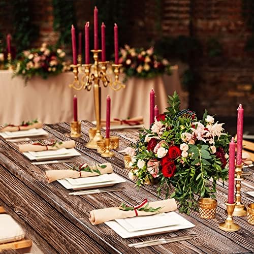 Tatuo 12-Pack Rustic Plastic Table Covers with Wood Grain