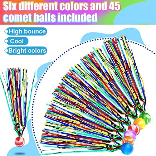 Aoriher 45 Pcs Bouncy Balls with Streamers Party Favors