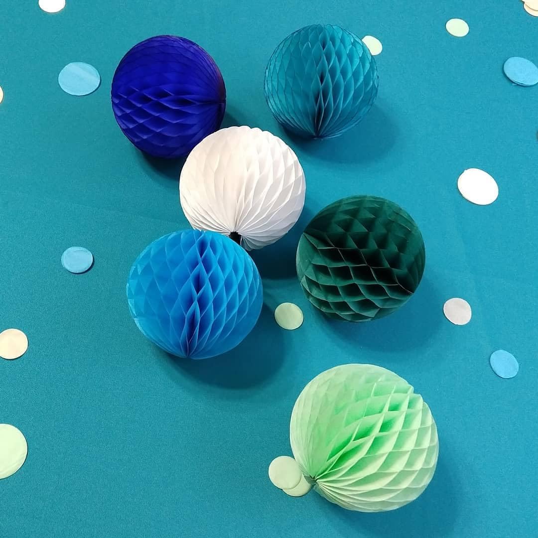 3-Pack Large 14 Inch Honeycomb Tissue Paper Party Balls White