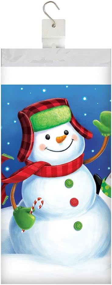 Creative Converting Winter Fun Border Print Plastic Table Cover