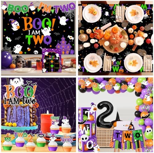 Halloween 2nd Birthday Decorations 164pcs Boo Im Two Party Kit