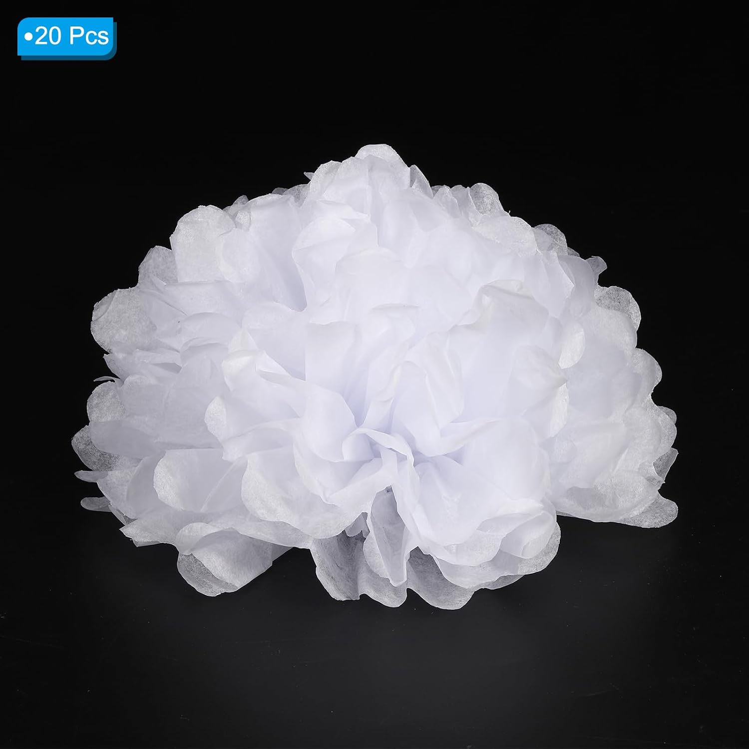 PATIKIL 6 Inch White Tissue Pom Poms Flowers 20 Pack