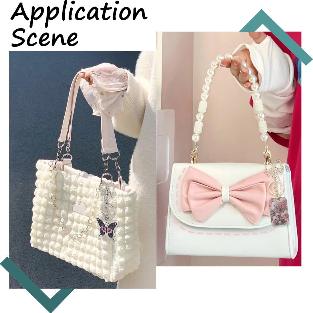 18Pcs Bowknot Keychain Set with Swivel Clasp