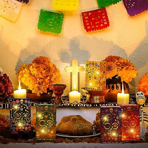 Ireer 30 Piece Halloween Day of the Dead Luminary Bags