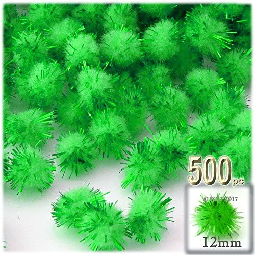 The Crafts Outlet Chenille Sparkly Pom Poms Blue Porcupine 05 Inch 500 Pc Light Blue