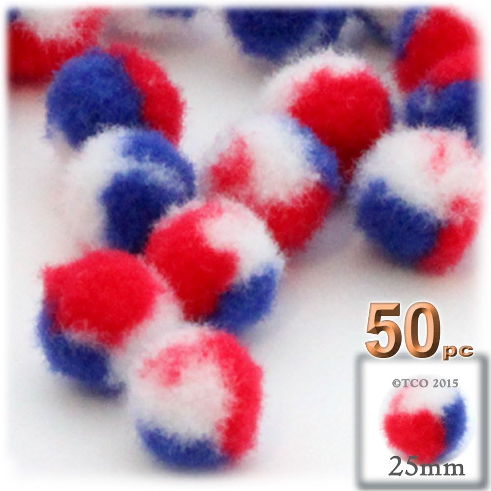 The Crafts Outlet 50-Piece Acrylic Pom Poms Emerald Green