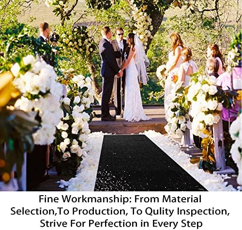 ShinyBeauty Black Sequin Aisle Runner 2ft x 15ft