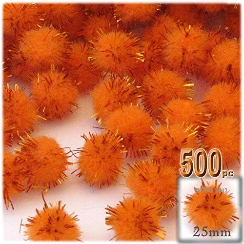 The Crafts Outlet Chenille Sparkly Pom Poms 10-inch 500-pc Multi Mix