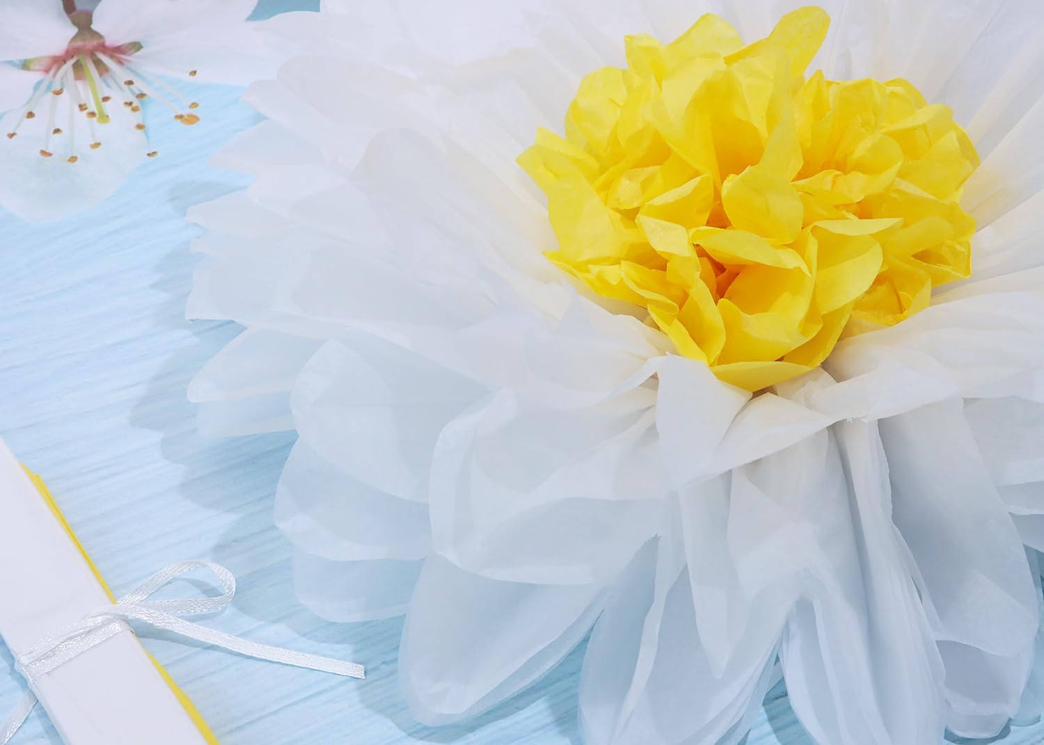 Penta Angel Daisy Tissue Paper Flowers Pom Poms 6Pcs