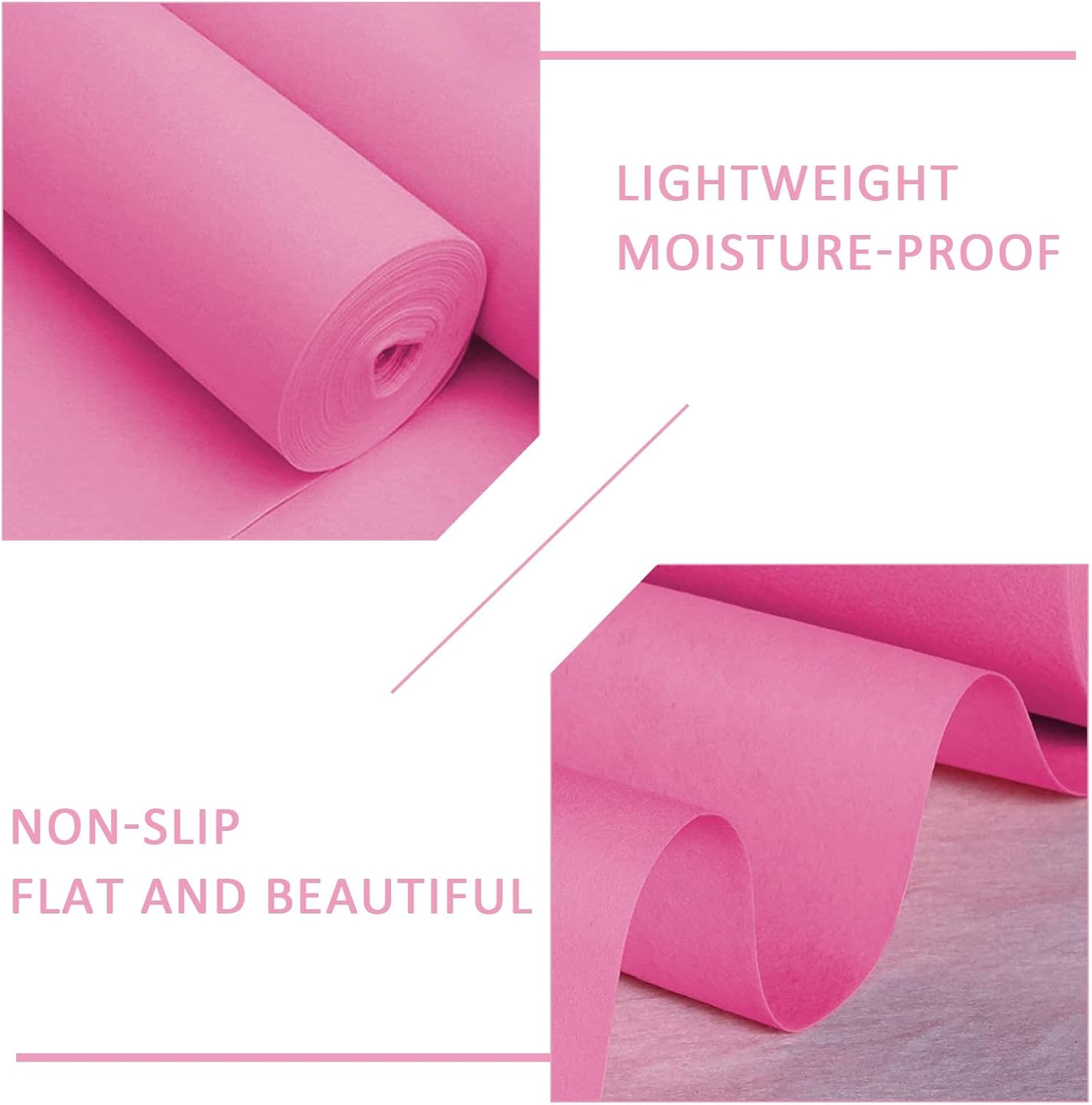 Pink Aisle Runner Carpet 15x30m Non-Slip Wedding Decor