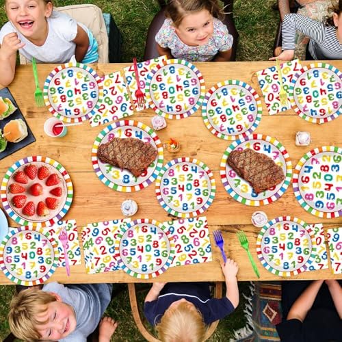 96Pcs Number Themed Party Supplies for 24 Guests