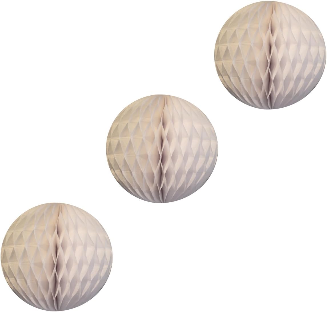 3-Pack Large 14 Inch Honeycomb Tissue Paper Party Balls White